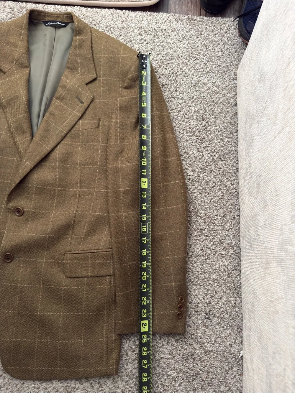 Vintage Loro Piana 100% Cashmere Sport Coat 40R Brown Herringbone Made in Canada